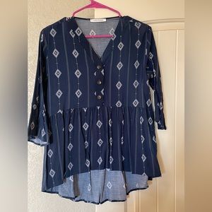 Blue print blouse